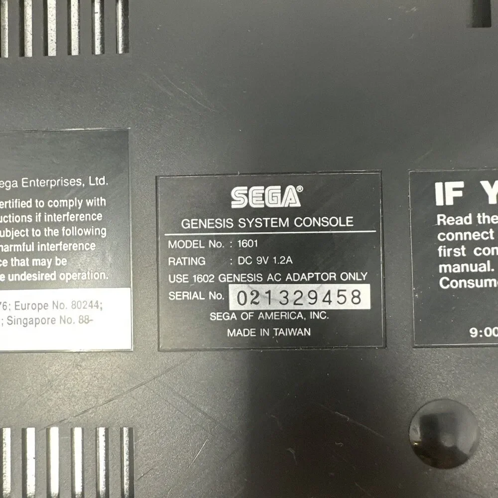 Sega Genesis Model 1 1601 Console Only Tested